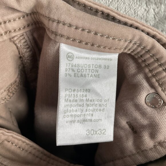 AG Everett Pants Men’s 30x32 Taupe Khaki Slim Straight Stretch Cotton Modern - Picture 5 of 7